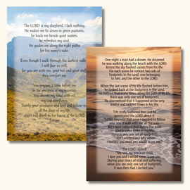 Everyday Card - Footprints and Psalm 23 (Pack of 6, 3 of each design)