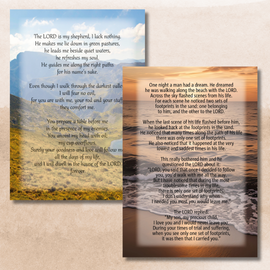 Everyday Card - Footprints and Psalm 23 (Pack of 6, 3 of each design)