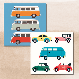 Everyday Card - Vehicles (Pack of 6, 3 of each design)