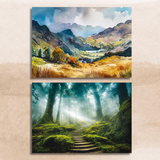 Everyday Card - Mountain & Woodland Scenes (Pack of 6, 3 of each design)