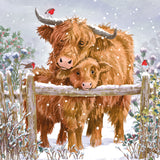 Christmas Card Winter Highland Cattle - Pack of 10