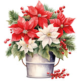 Christmas Card Festive Flowers - Pack of 10