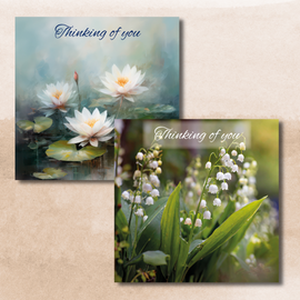 Everyday Card - Thinking of You Lilies (Pack of 6, 3 of each design)